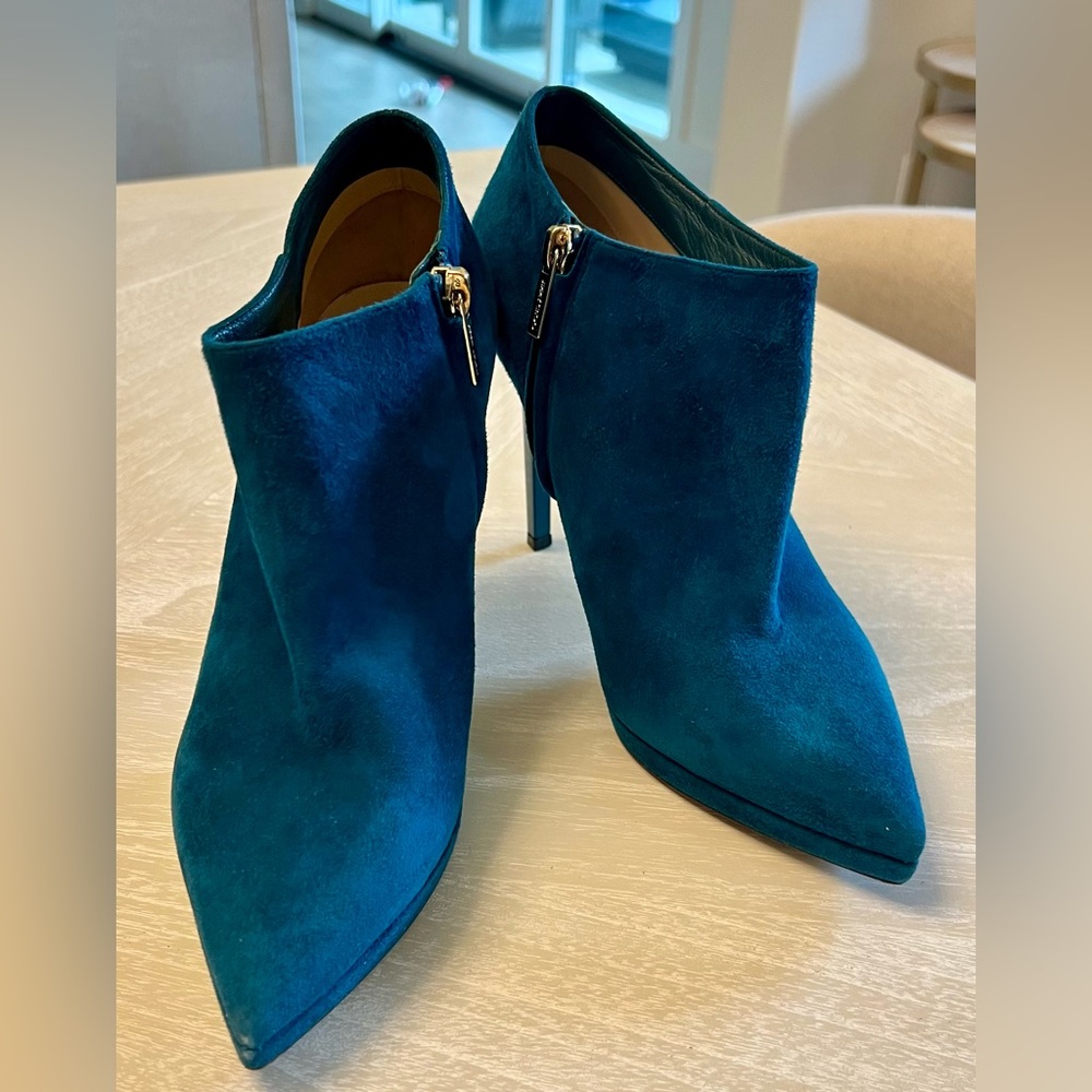 Jimmy Choo Teal Blue Booties Size 39